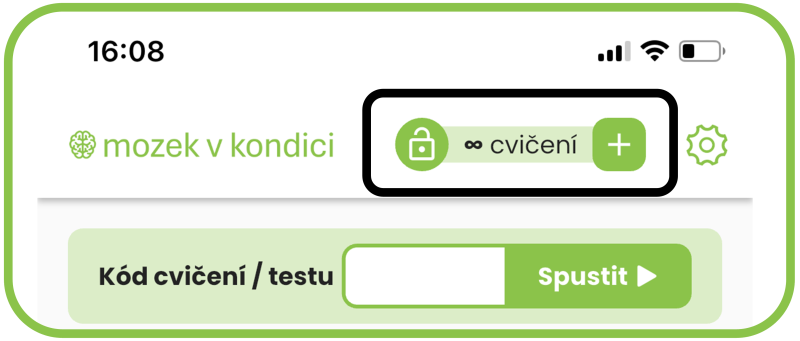 První krok k aktivaci aplikace Brainmondo - mozek v kondici